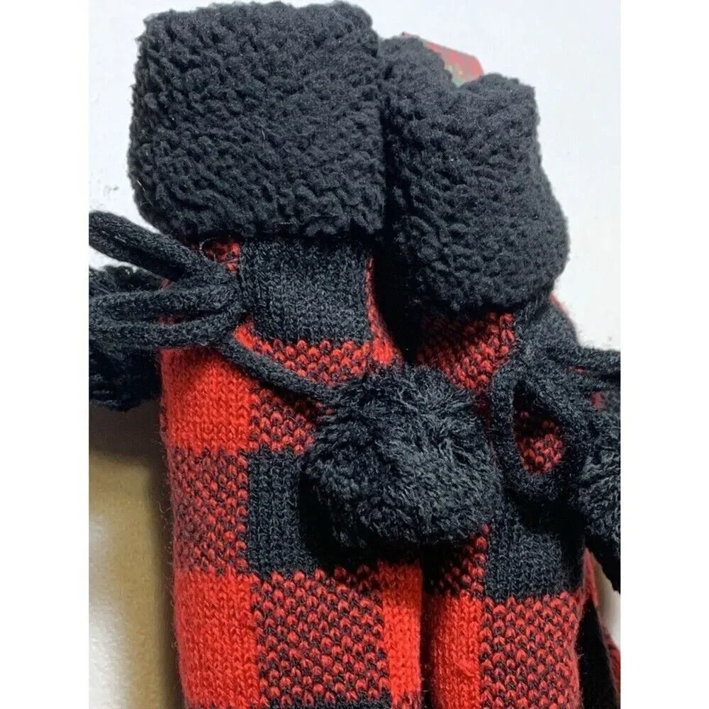 Universal Studios Slipper Cabin Socks Earl's Tree Farm Sherpa Lined  Nonslip NWT